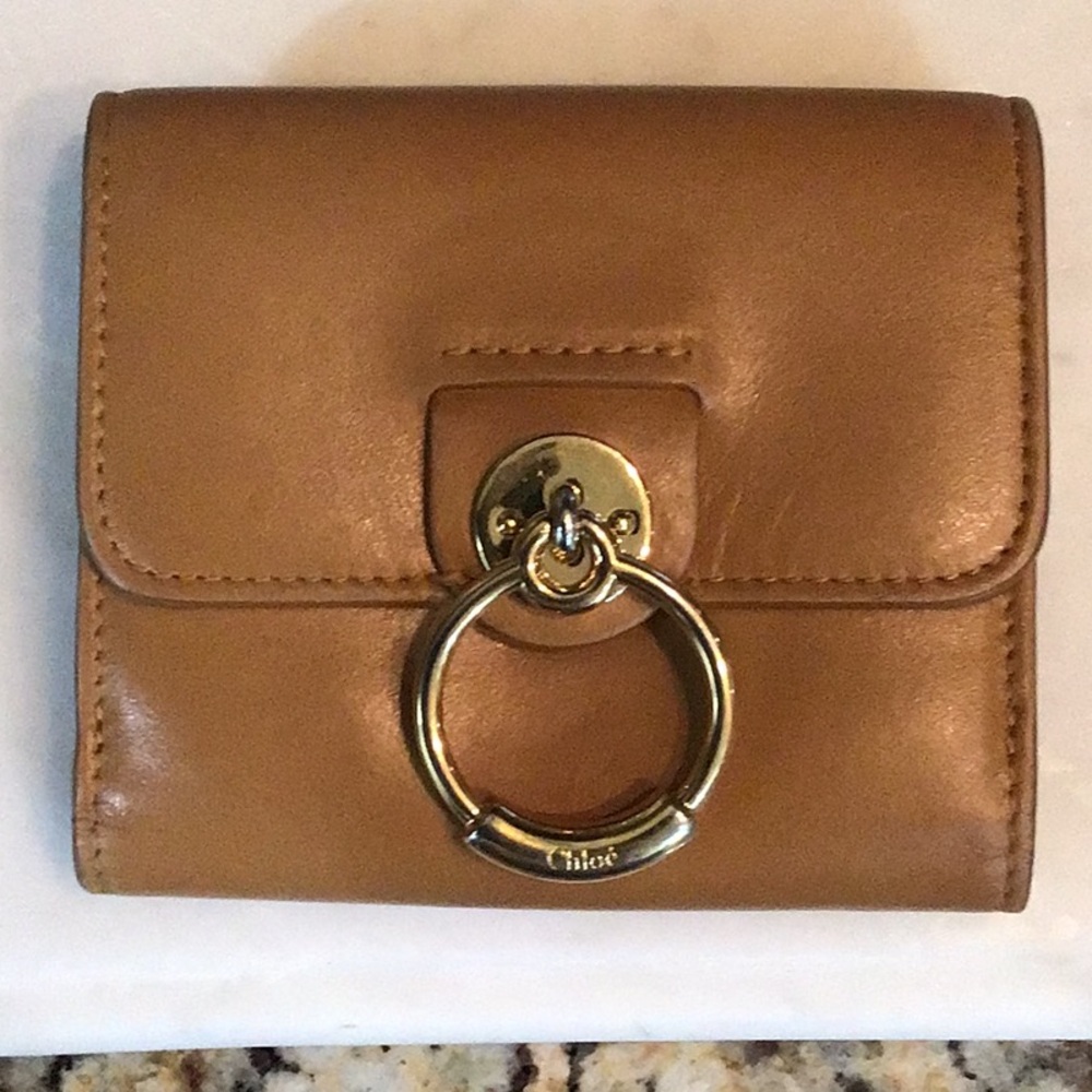 Chloe Tess Small Leather Tan Wallet